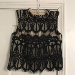 Xhileration black lace blouse
